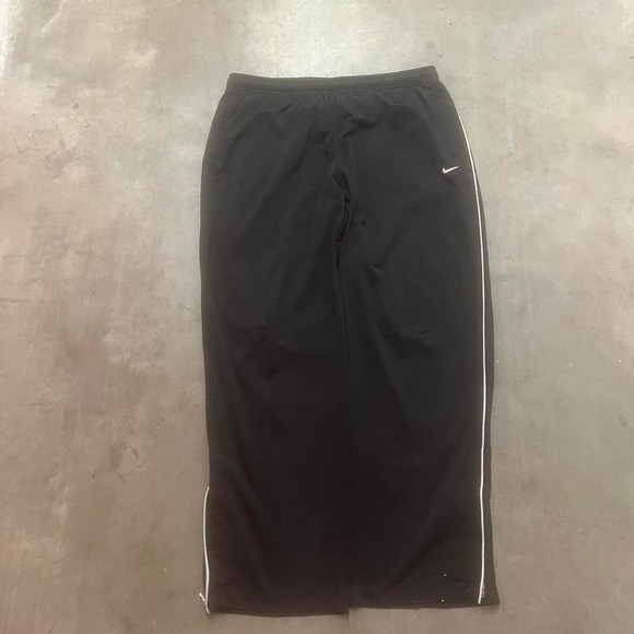 Vintage Y2K Nike black and white stripe baggy wide leg track pants - Picture 1 of 7